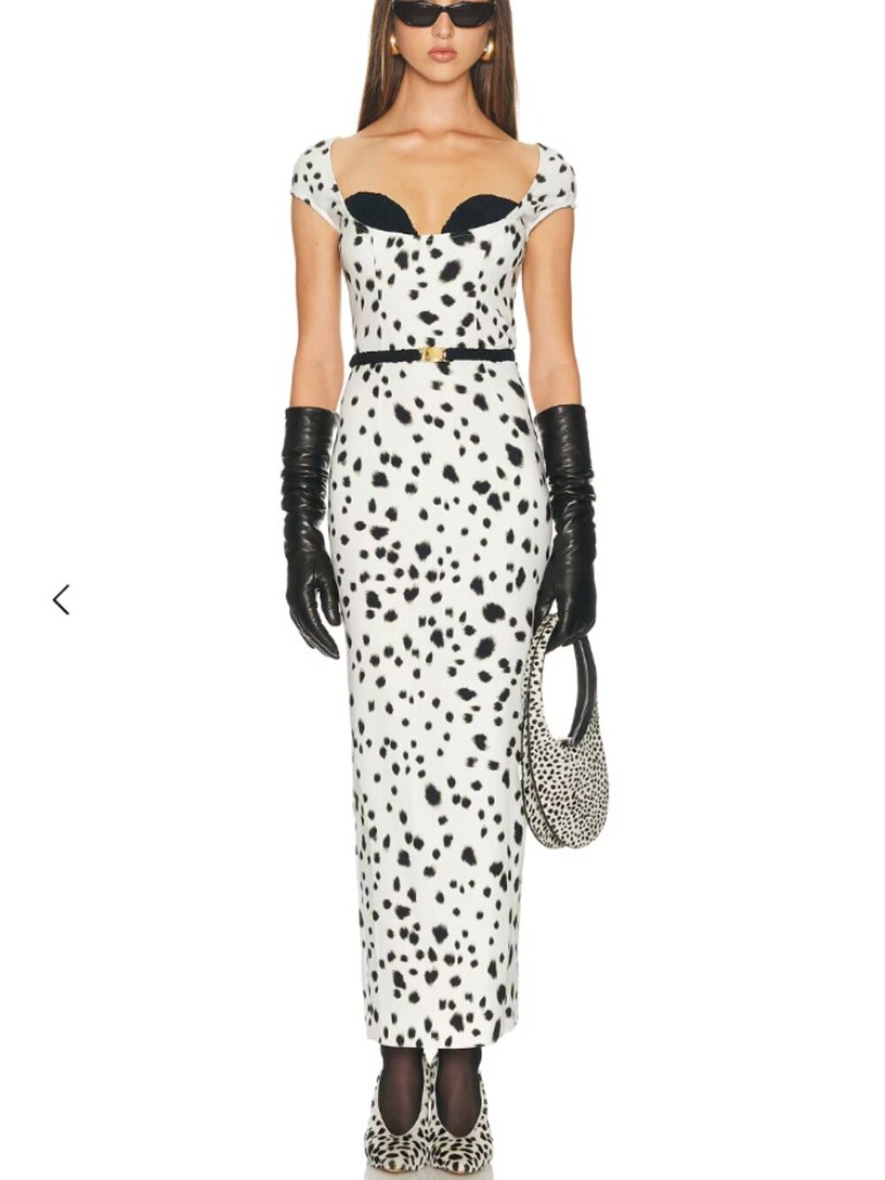 NWT Rowen Rose Sleeveless Long Dress in Black Dalmation size 36 / US 2